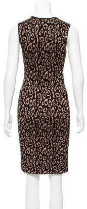 Lanvin Leopard Jacquard Sleeveless Dress