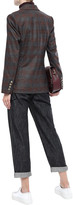 Thumbnail for your product : Brunello Cucinelli Double-breasted Metallic Prince Of Wales Checked Wool-blend Blazer