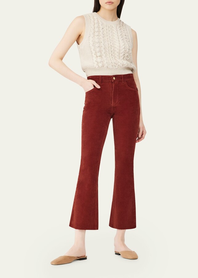DL1961 Bridget Bootcut HighRise Instasculpt Cropped Corduroy Pants