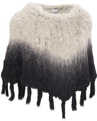 Wilsons Leather Womens Plus Size Fur Ombre Poncho