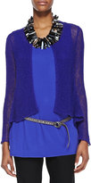 Thumbnail for your product : Eileen Fisher Linen-Blend Flutter Cardigan, Blue Violet, Women's