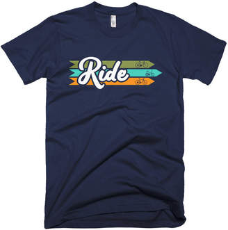 Flaming Imp Retro Ride Cotton Cycling Stripe Crewneck T Shirt