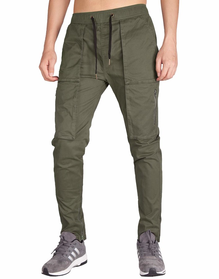 ITALYMORN Men's Soft Technical Jogger Cargo Trousers Work Wear Tapered ...