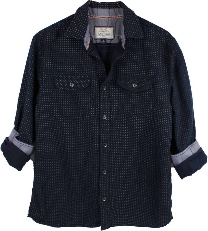 Flags & Anthem Haven Long Sleeve Shirt With Double Pocket In Navy