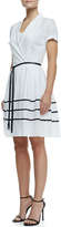 Thumbnail for your product : Halston Lace-Inset Short-Sleeve Shirtdress