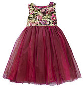 Thumbnail for your product : Laura Ashley 2T-6X Floral-Brocade-Bodice Tulle-Skirted Dress