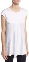 St. John Collection Luxe Crepe Cap-Sleeve Top