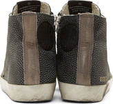 Thumbnail for your product : Golden Goose Black & Blue Spotted Leather High-Top Francy Sneakers