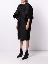 Thumbnail for your product : Rick Owens Ruffled Detailing Single-Breasted Coat