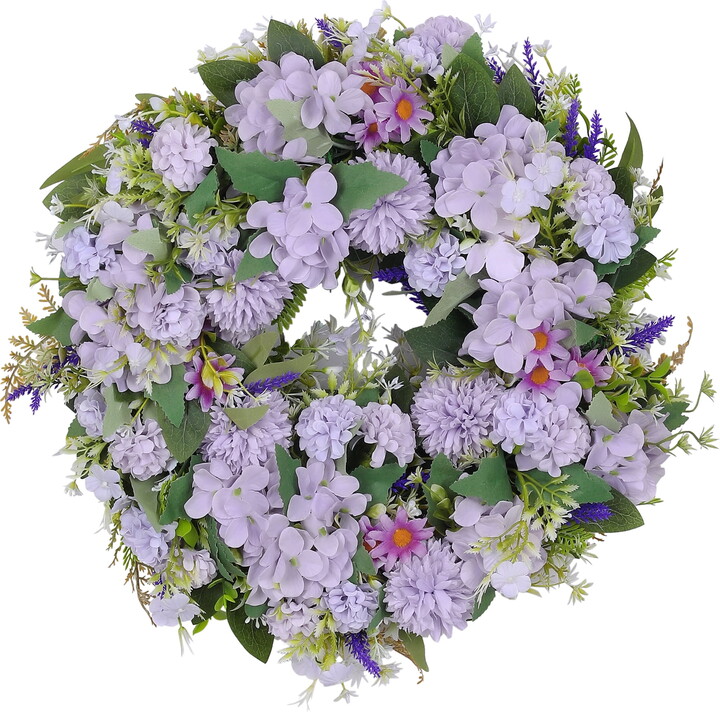 Unique Bargains Peony Wreaths for Front Door Artificial Flower Wreath Fall Wreaths Purple