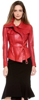 Thumbnail for your product : Donna Karan Self Belted Leather Jacket