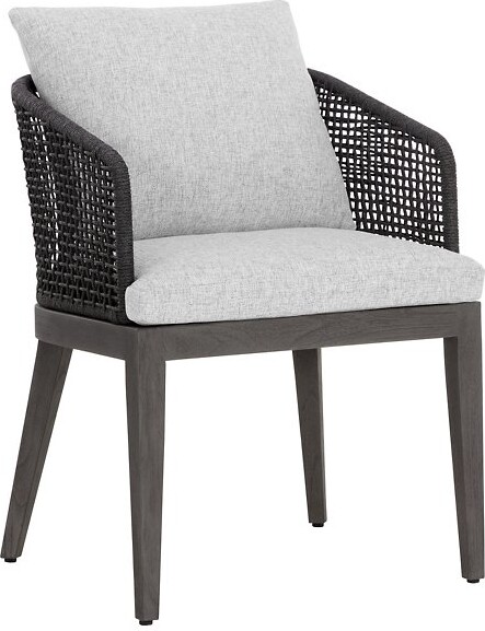 Sunpan Capri Outdoor Dining Armchair in Grey