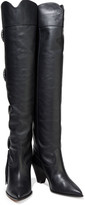 Thumbnail for your product : Aquazzura Go West 70 Buckle-embellished Leather Over-the-knee Boots