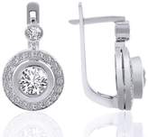 Thumbnail for your product : 14K White Gold Diamond Hoop Circle Drop Earrings