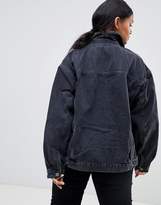 Thumbnail for your product : ASOS Curve Design Curve Denim Girlfriend Jacket In Washed Black