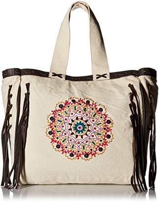 Ale By Alessandra ‘ale by alessandra Women's Mandala Oversized Embroidered Canvas Tote