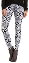 Thumbnail for your product : Charlotte Russe Cotton Paisley Print Leggings