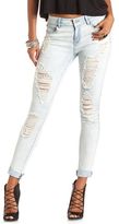 Thumbnail for your product : Charlotte Russe Refuge ""Boyfriend"" Light Wash Destroyed Jeans