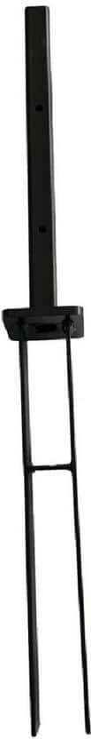 LH EP 3 in. x 3 in. x 2-2/3 ft. Black Metal Pronged Post Holder for Dig-In Installation EP Fence
