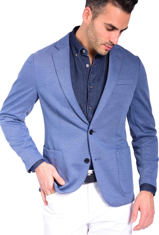 Craft & Soul Men's Slim Fit Casual Unlined Comfort Knit Blazer Sport Coat  Jacket Light Blue - ShopStyle