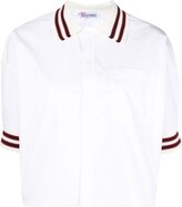 Contrast-Trim Button-Up Shirt 