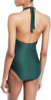 Thumbnail for your product : Heidi Klein Polynesia V-Bar Halter One-Piece Swimsuit