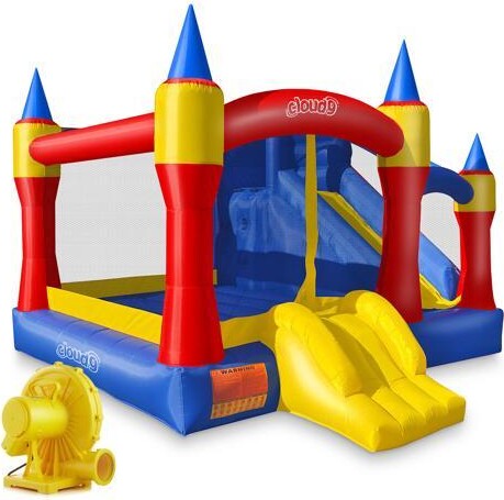 Cloud Nine Cloud 9 Royal Slide Bounce House with Blower, Inflatable Bouncing Jumper for Kids