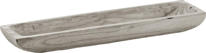 Santa Barbara Design Studio PURE Design Hand Carved Paulownia Wood Serving Tray, 26" x 5.7", Gray Wash