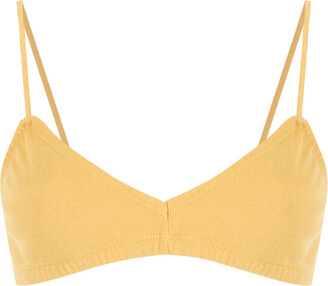 yellow spaghetti strap crop top