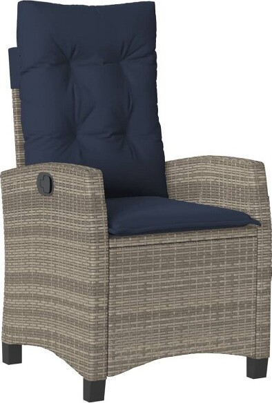 VidaXL vidaXLRecliningGardenChairGreyPERattanStandard