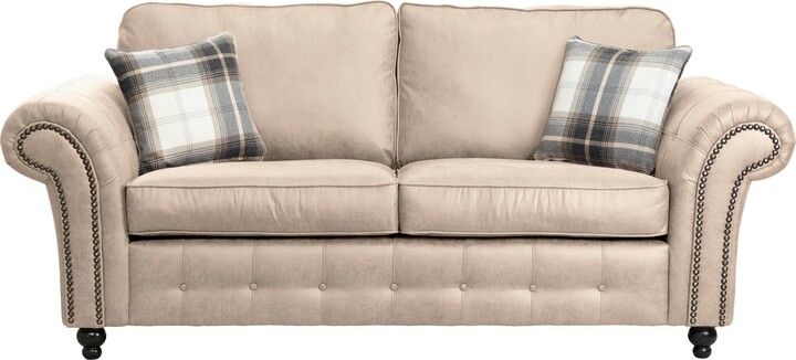 The Original Sofa Company Oakland Soft Faux Leather 3 Seater Sofa Beige -  ShopStyle