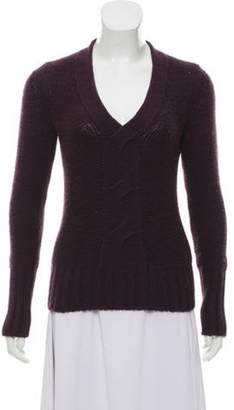 Loro Piana Cashmere Long Sleeve Sweater Purple Cashmere Long Sleeve Sweater