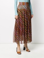 Thumbnail for your product : Christian Dior 2002 Pre-Owned Diagonal Stripes Sheer Skirt