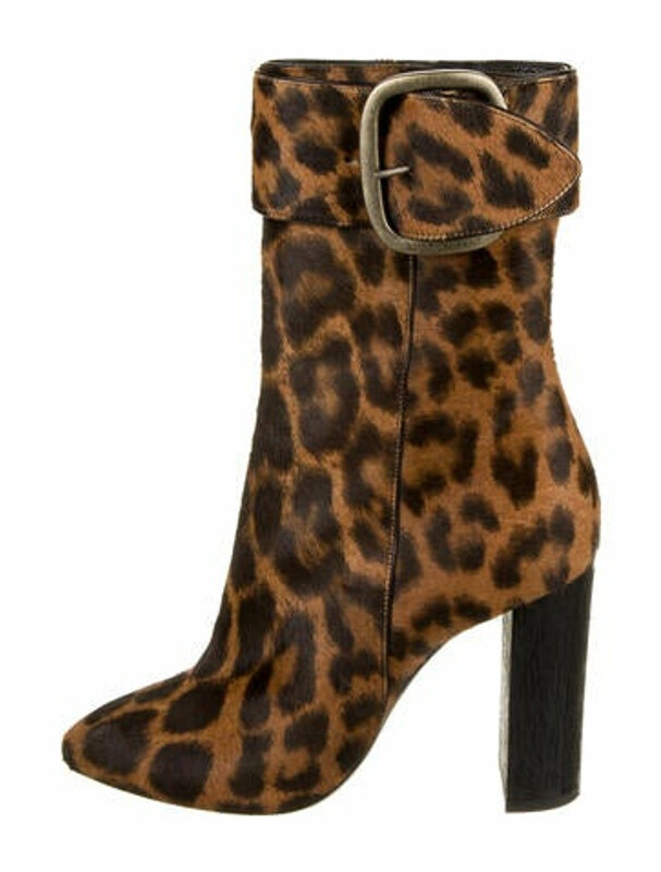 Saint Laurent Calf Hair Animal Print Boots Brown ShopStyle