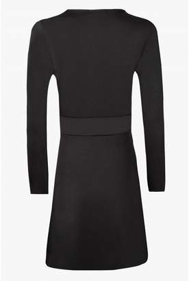 Select Fashion Fashion Womens Black D Ring Crepe Wrap Dress - size 8