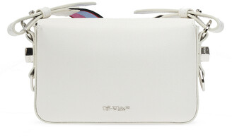 OFF-WHITE Diag Flap Bag Leather White in Leather with Silver-tone - US