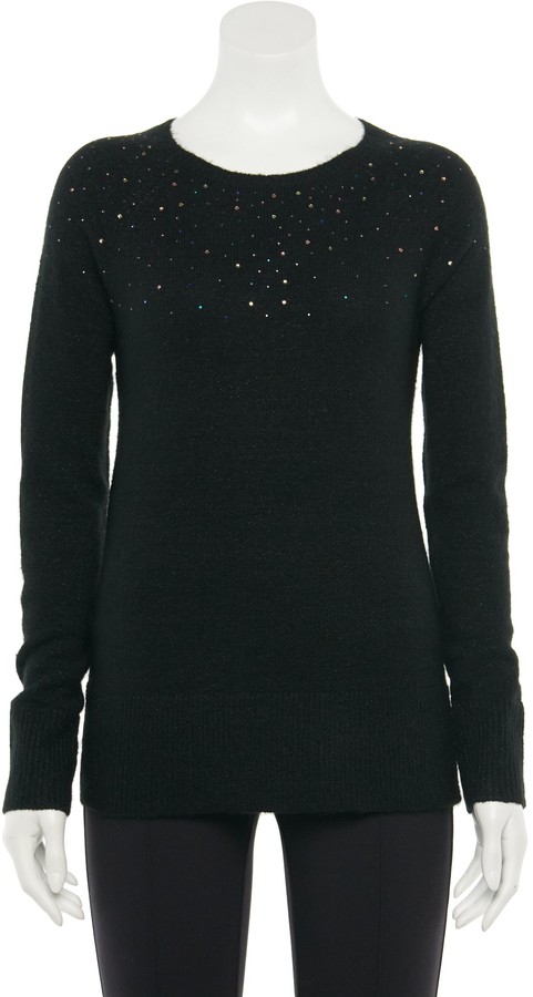 Apt. 9 Petite Embellished Pullover Sweater - ShopStyle