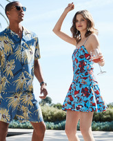 Thumbnail for your product : Derek Lam 10 Crosby Floral-Print Mini Cami Flounce Dress with Twist-Waist Detail