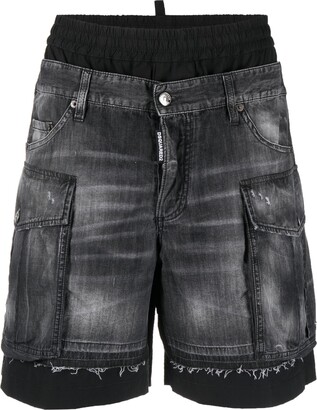 DSQUARED2 Double-Shorts-Design Denim Shorts
