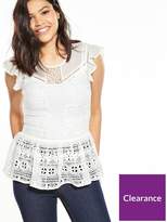 Thumbnail for your product : Miss Selfridge Lace Peplum Shell Top