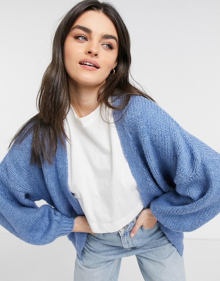Asos Design Light Blue Oversized Cardigan Baby Blue Asos Crop