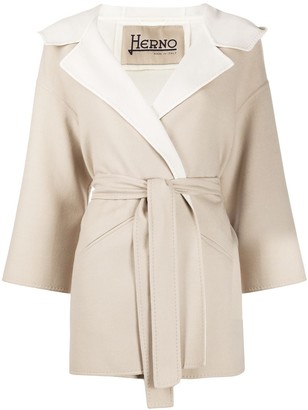 Herno Belted Hooded Wrap Coat