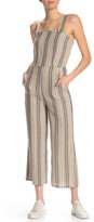 Thumbnail for your product : BeBop Striped Linen Blend Coverall Jumpsuit