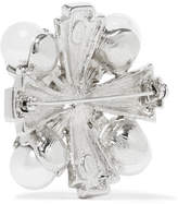 Thumbnail for your product : Kenneth Jay Lane Rhodium-plated, Faux Pearl And Crystal Brooch - Silver