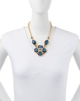 Thumbnail for your product : Lee Angel Ornate Layered Crystal Bib Necklace, Blue/Brown