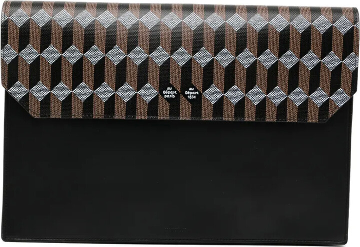 Au Départ Geometric-Print Clutch Bag