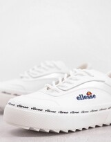 Thumbnail for your product : Ellesse alzina leather flatform retro trainers in white
