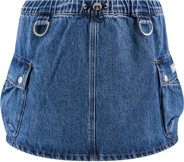 Coperni Drawstring-Waist Denim Mini Skirt
