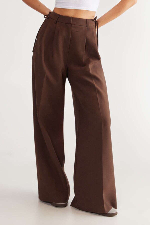 Nasty Gal Premium Tailored Tie Detail Pants