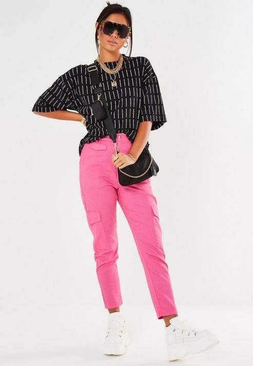missguided pink cargo pants